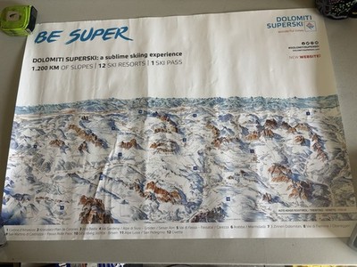 Dolomiti Ski Map Panoramic Poster