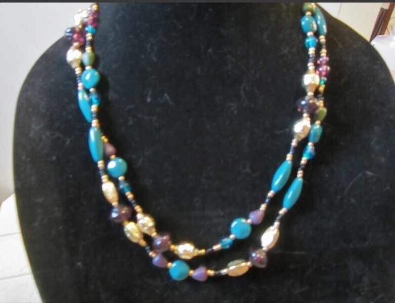 long multi colored beaded necklace - image 3
