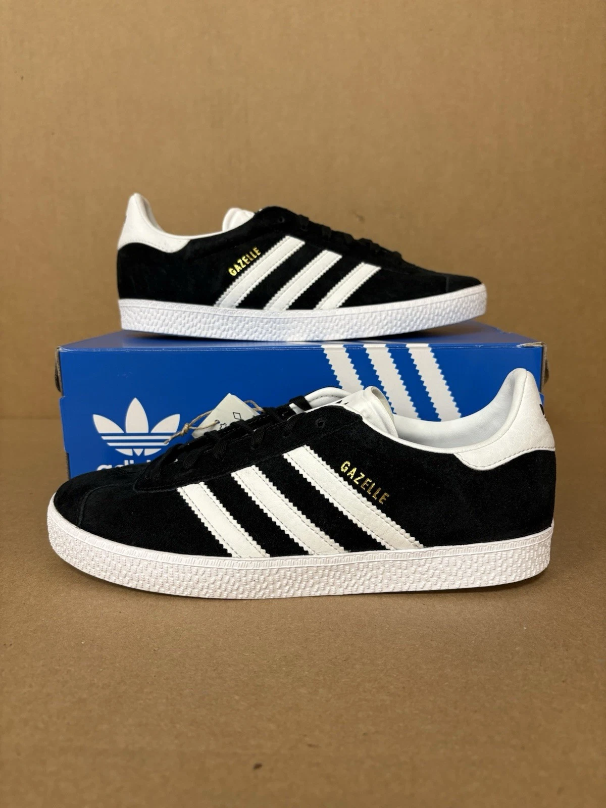 Adidas Originals Kids Gazelle nero bianco oro BB2502 taglia 5 5 anni
