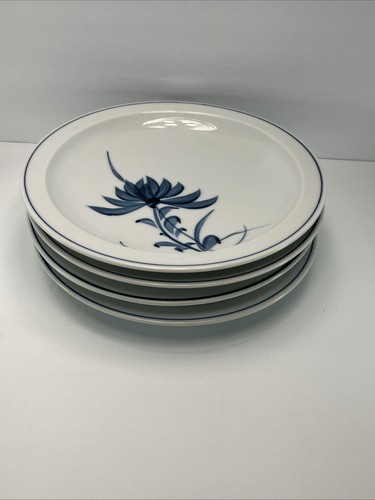 Arita Ware Sometsuke Hand Painted Blue Floral Porcelain 7 1/4” Plates Set Of 4 - Picture 9 of 9