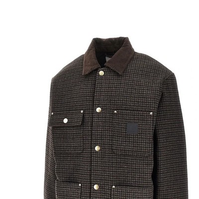 Carhartt WIP Lowis Chore Coat Houndstooth Vitola Heather Size