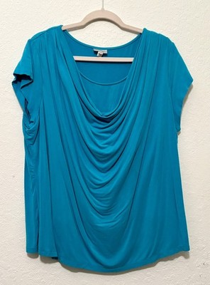 Comfortable Avenue Teal Draped Blouse size 18/20 