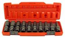 12 Drive Deep Universal Wobble Black Impact Socket Set