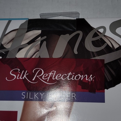 Neu Hanes Silk Reflections seidig transparent Control Top Strumpfhose kaum schwarz Gr. EF - Bild 3 von 6