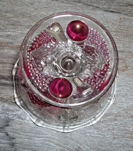 Vintage Westmoreland Glass Della Robbia Ruby Fruit Compote Pedestal Candy Dish - Picture 5 of 8