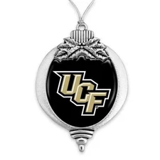 Central Florida Knights UCF Bulb Silver Metal Christmas Ornament Gift Decoration
