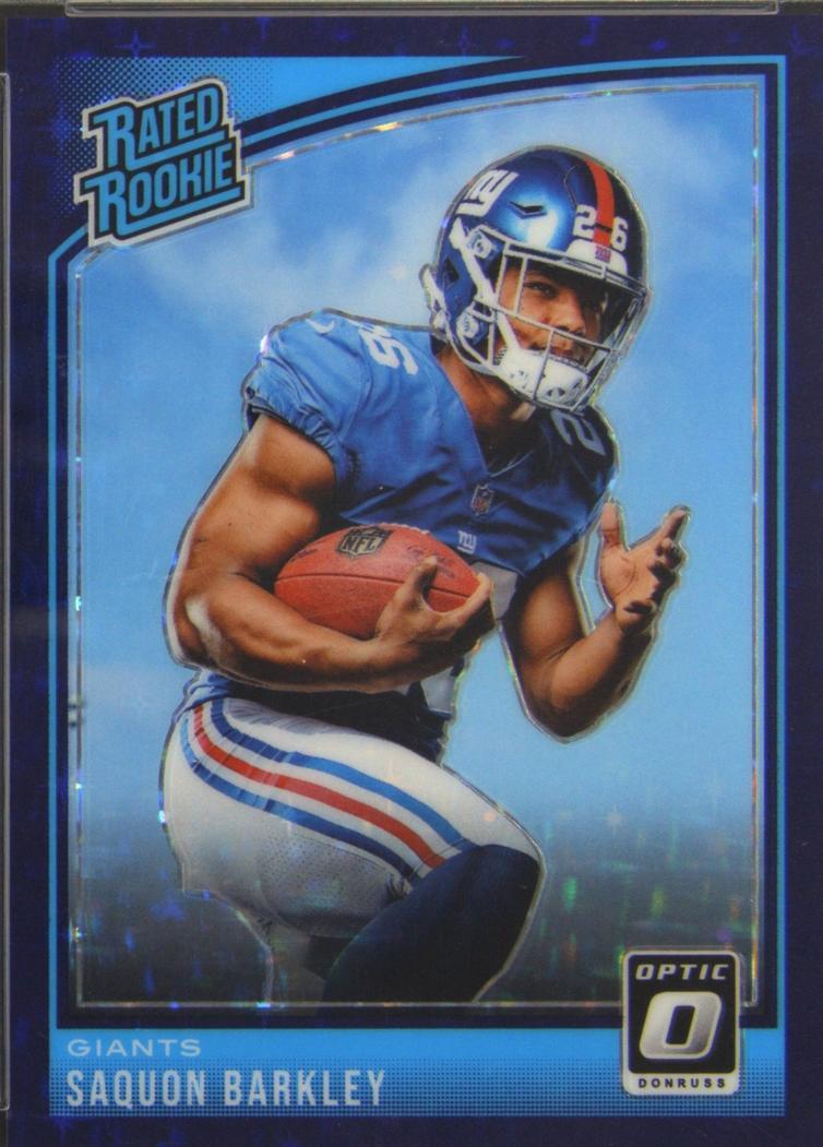 2018 Donruss Optic Rated Rookie Saquon Barkley 156 Purple Stars 2018-donruss-optic-rated-rookie-saquon-barkley-156-purple-stars