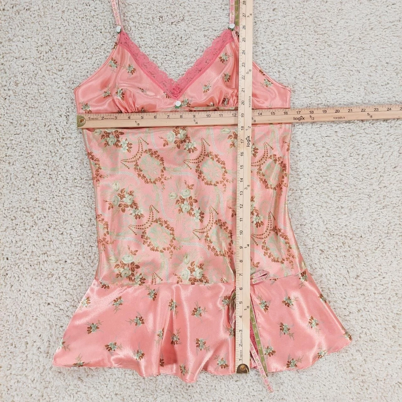 UNDERCOVER Abito slip babydoll vintage Victoria's Secret Angels raso Y2k floreale. Taglia L.