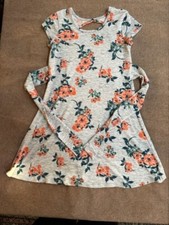 Girls R. M. L. A. Floral Dress Size 10 Belted open back short sleeve