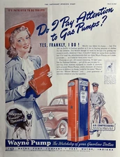 1942 Wayne Gas Pumps Fort Wayne Ind Watchdog Dollar Honest Service VTG Print Ad