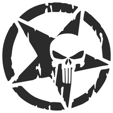 Punisher Skull Distressed Star Decal Army Military Car Truck Sticker Punisher Skull Distressed Star Decal Army Military Car Truck Sticker