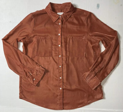 Preowned- Thread & Supply Long Sleeve Button Front Blouse Womens (Size M)