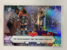 The Viking Raiders def. The Street Profits 2021 Topps #66 WWE Foilboard Card