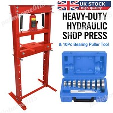 12 Ton Hydraulic Shop PRESS Workshop Garage & 10x Bushing Bearing Seal Race Set