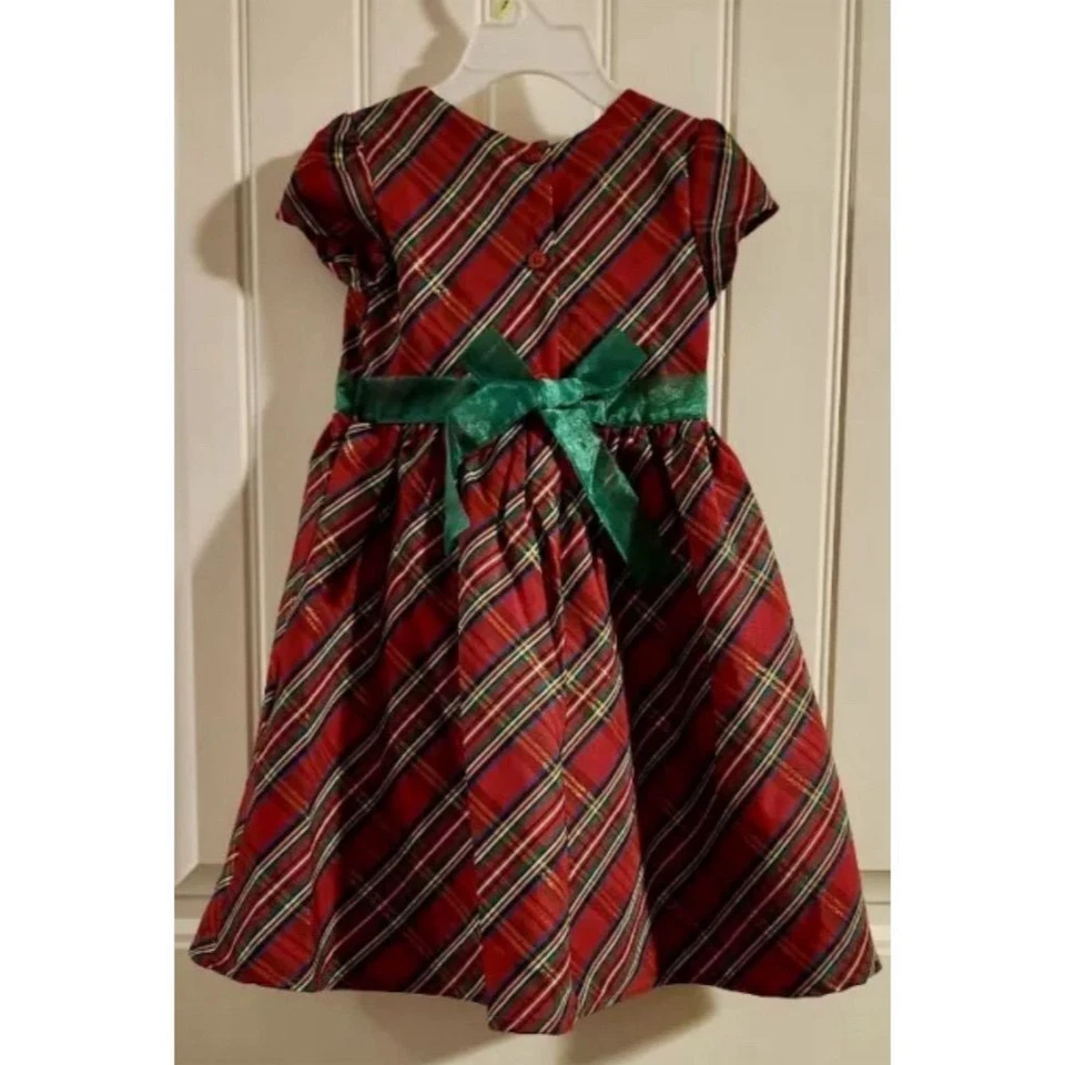 Vestido de fiesta de Navidad a cuadros Blueberi Boulevard para niñas pequeñas talla 4 Foto 2 de 4