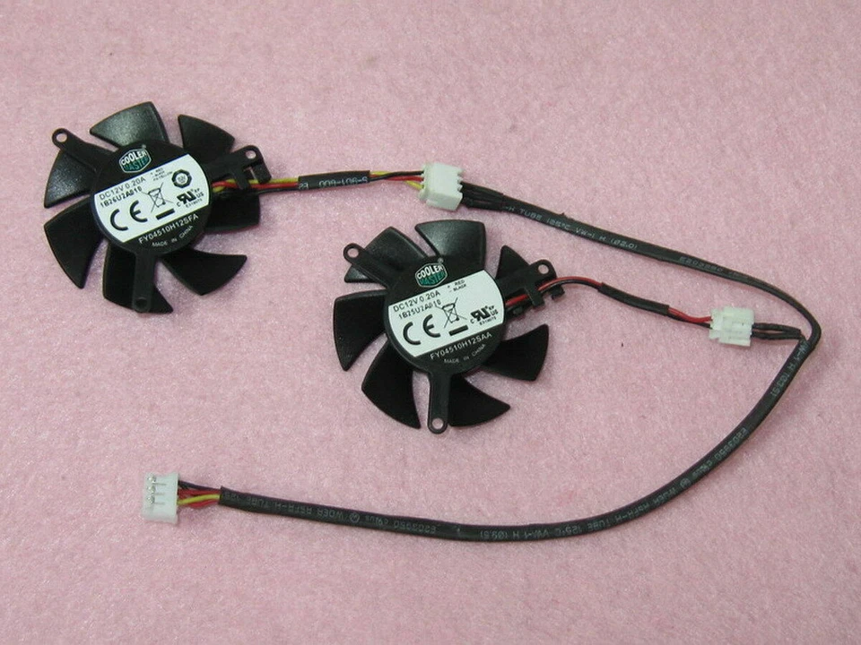 Pair Fans Cooler Fan For MSI R6450 R6570 R6670 FY04510H12SFA FY04510H12SAA 45mm - Image 2 of 2