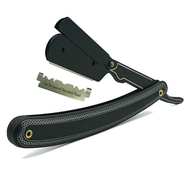 Half Blade Cut Throat Straight Razor Barber Stainless Steel with Pouch for Men