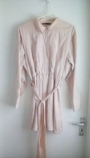 Zara Pink Satin Shirt Dress Knee Length Size L