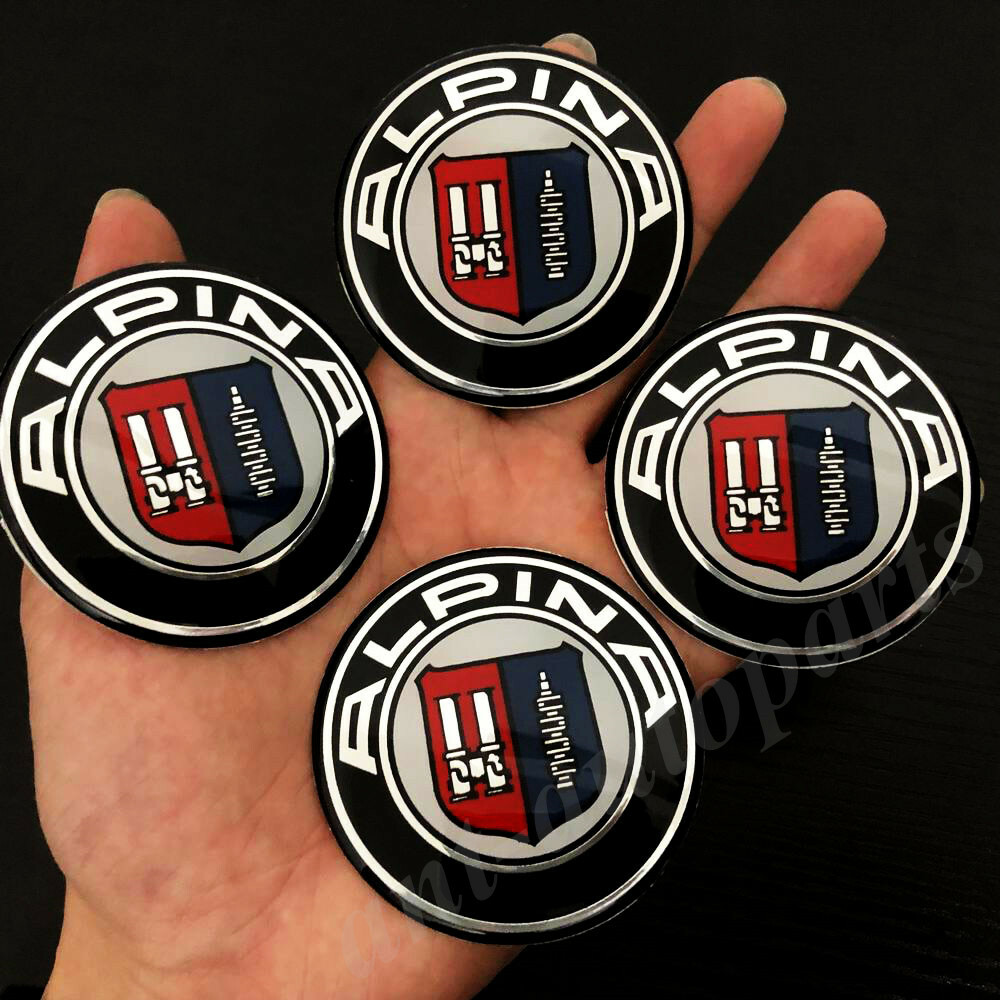 4pcs 65mm Alpina Wheel Center Hub Cap Badge Emblem Decal Sticker