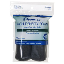 Paint Rollers - Premier 4" High Density Foam Large Core Mini Roller 2pc