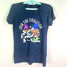 Voltron Join The Coalition T-Shirt L Kids Blue Tie-Dye