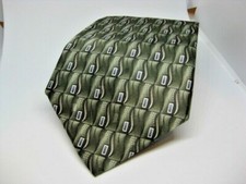 Stafford Designer 100 Silk Tie Dress Work green gray blue geometric neck wear