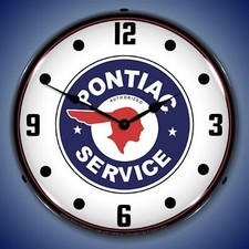 Pontiac Service Wall Clock Led Lighted