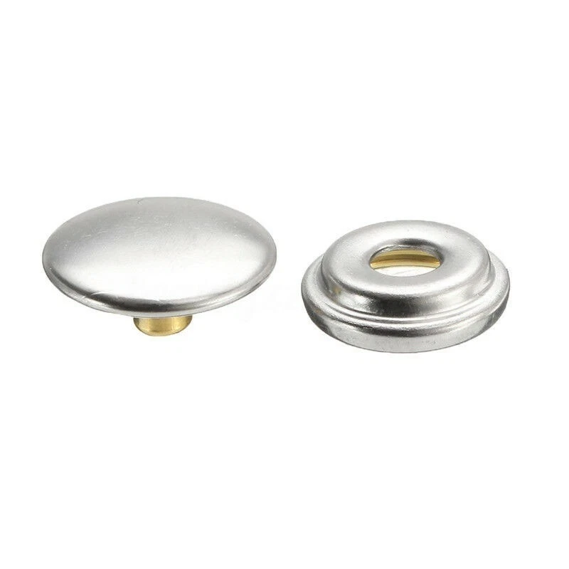 MIUPOO Metall Druckknöpfe Zum Aufnähen – 8 Mm, 50 Sets, Silber, Für Kleidung & DIY