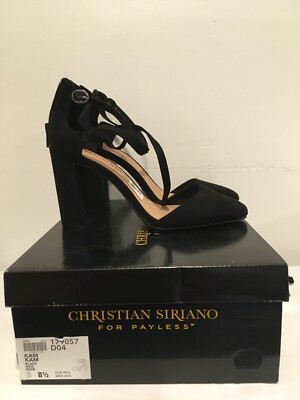 Christian Siriano Women's Kam Black Criss-Cross Pump Heel Shoes 8