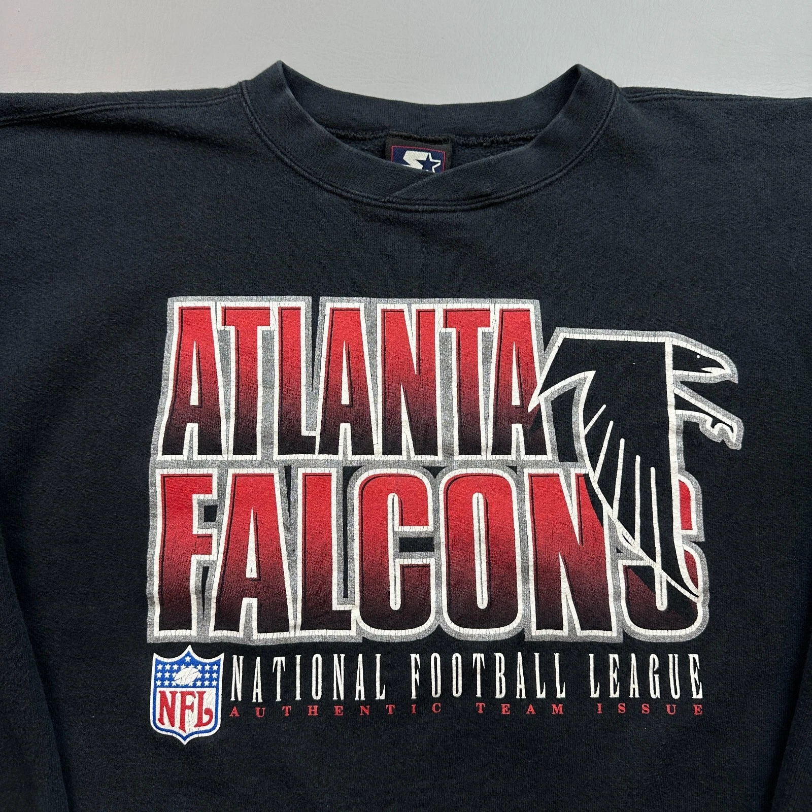 Vintage Atlanta Falcons Sweatshirt Mens XL Black Starter Pullover USA Made 90s