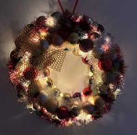 Xxl Dekokranz Kugelkranz TüRkranz Weihnachten Advent Mit Led Beleuchtung 50 Cm