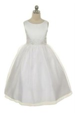 Flower Girl  Communion Dresses Kid's Dream 8034--Color White--Size 12