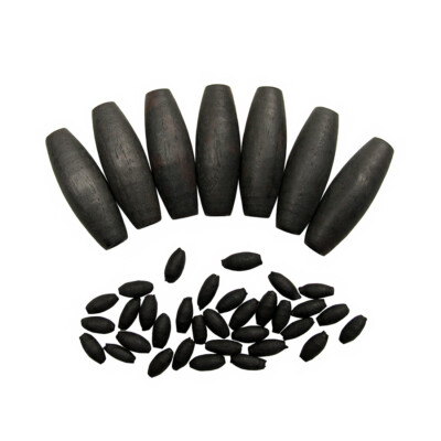 Balsa Rice Balsa Wood Rice Grain Shaped Beads Dyed Black Loose Lightweight Mixed ...