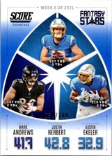2022 SCORE FANTASY STARS SHOWCASE #FS5 ANDREWS / HERBERT / EKELER 054/100