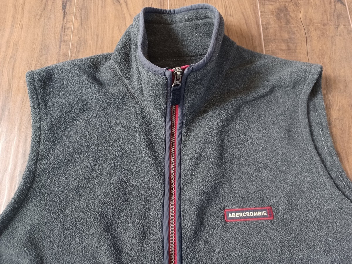 Vintage Abercrombie Fitch Fleece Vest Mens Medium Full Zip