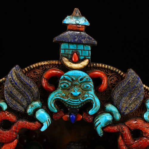 Tibetan Buddhism Lapis Lazuli Sakyamuni Buddha Statue With Silver Wire Inlay Gem - Picture 10 of 16