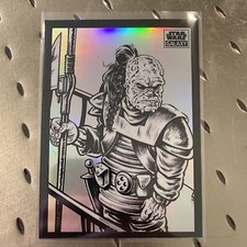 2022 Topps Star Wars Chrome Galaxy Weequay B&W Base Card Sketch Variation #BV-94
