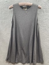 BLQ BASIQ Woman's Tank Dress Size Medium Minimalist Sleeveless Solid Mini Gray