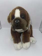 NWT Animal Alley Toys R Us Boxer Dog Plush Brown Puppy Stuffed Animal Plush Tags