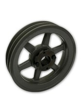 CAST IRON ELECTRIC MOTOR PULLEY SHEAVE 7.75", TWO GROOVE FOR B, BX, 5L BELTS