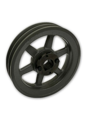 CAST IRON ELECTRIC MOTOR PULLEY SHEAVE 7.75'', TWO GROOVE FOR B, BX, 5L BELTS