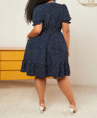 Womens blue polka dot ruffle Flowy summer spring casual dress (Size M) | eBay Womens blue polka dot ruffle Flowy summer spring casual dress (Size M) | eBay