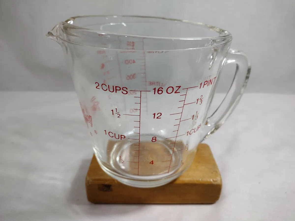 Vintage, Anchor Hocking Fire King, Measuring Cup, Red Logo, Graduated in  Milliliters and Ounces, Made in USA 