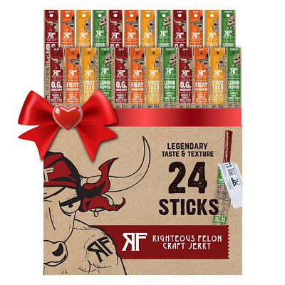 Righteous Felon Meat Sticks Variety Pack Healthy Snack for Adults  24 Pack
