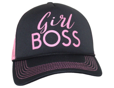 Simply Southern Hat Cap Girl Boss Snap Back Mesh Trucker Adjustable Pink Black
