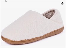Minnetonka Packaway Slippers Women's Size 8 Cream NWT Collapsible Heel Shoes
