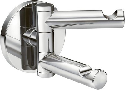 YB0402CH Align Modern Double Swivel Robe Hook, Chrome