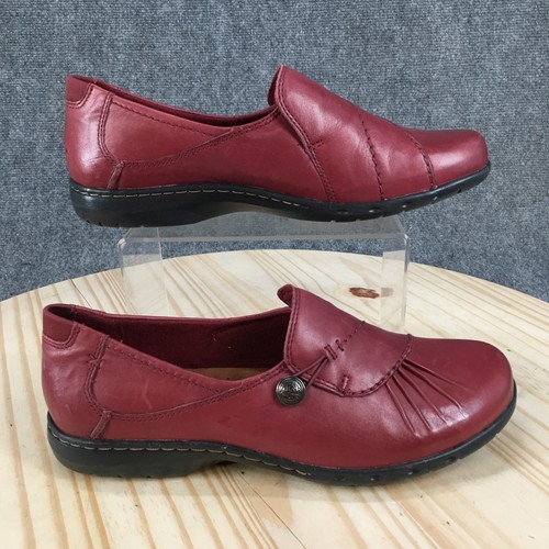 Rockport Cobb Hill Paulette Loafer Shoes Womens 9 Wide Casual Low Leather Red