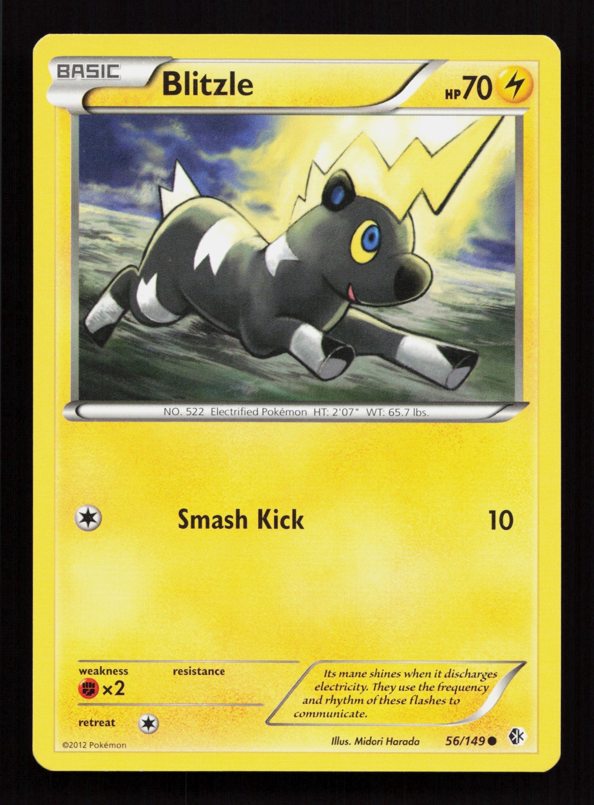 Blitzle 56/149 Normal Pokemon TCG Boundaries Crossed MP