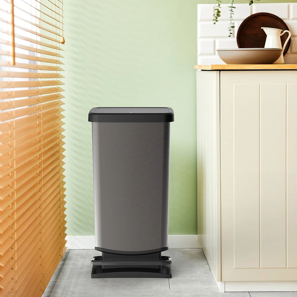 Rotho Treteimer Mülleimer Abfalleimer Müllsammler Paso 40 l graphit grafix - Bild 3 von 3